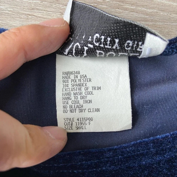 Vintage Y2K Nancy Bolen City Girl Velvet Rhinestones Accents  Stretchy Top - Picture 9 of 14